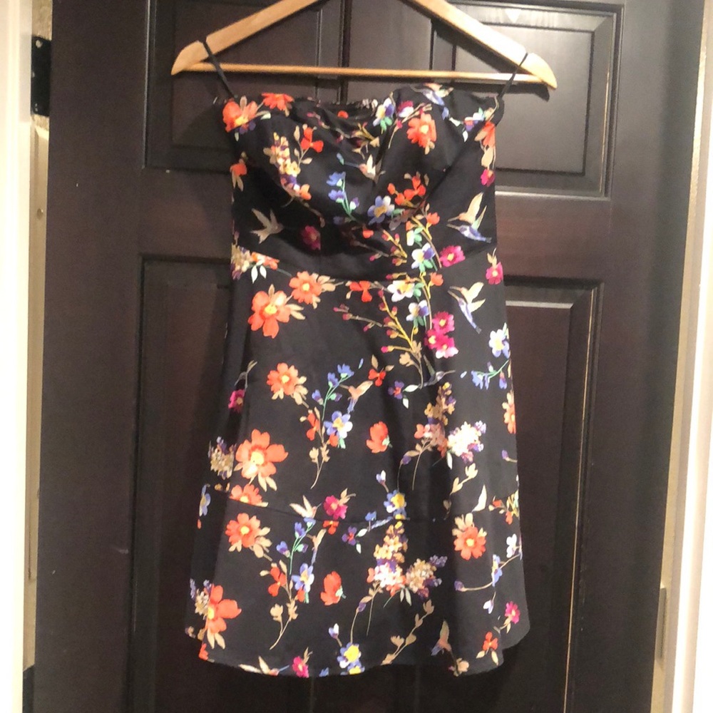 Strapless floral dress